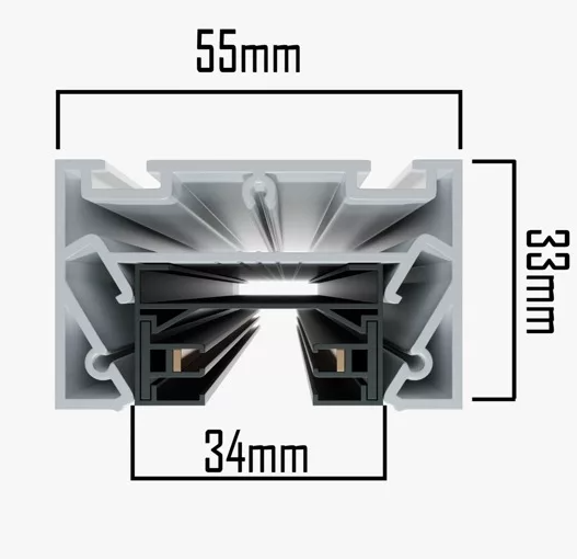 Профиль для натяжных потолков CITY 2TRA 55x33x3000mm
