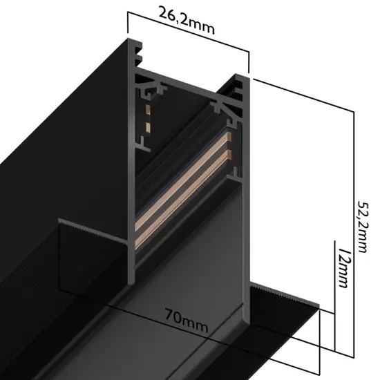 Трековая система встраиваемая MAGNETIC S20 48V 4TRA WHITE 1000x70x52mm