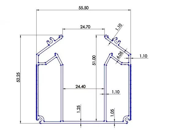 Профиль для натяжных потолков MAGNETIC S15 | 55x52х1000mm