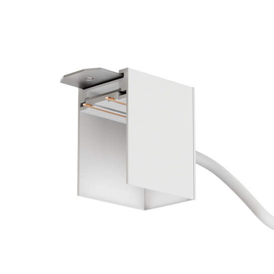 Коннектор питания для трековой системы S25 220V 2x контактный White 45х30х57mm (провод L400mm)  