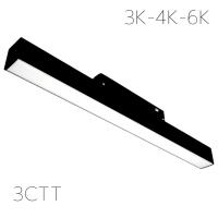 Светильник LINER MAGNETIC S20 48V 12W 120° 3000/4000/6000K CRI90 OSRAM | Черный корпус L300mm