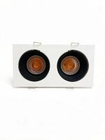 Светильник встраиваемый CITY DLW 2xMR16 WHITE/BLACK | 170x90 (150x75)xH45mm Electroplating