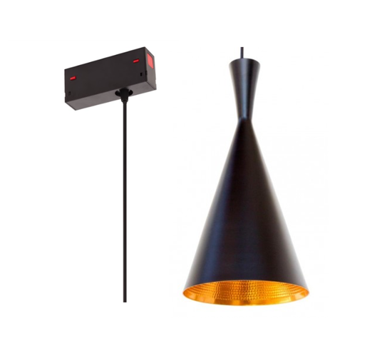 Св-к подвесной Е27 на трек MAGNETIC S39 дизайн TomDixon Black/GoldD195mm