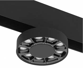 Светильник RONDO MAGNETIC S20 48V 10W 36° CRI90 OSRAM 4000K | Черный корпус Ø95х135 mm