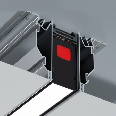 Трек черный MAGNETIC S25 220V шинопровод 2x контактный, Black 2000х32х57mm 