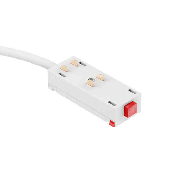 Коннектор для трековой системы S25 220V 2x контактный White 25x45x20mm (провод L400mm) EAC19329