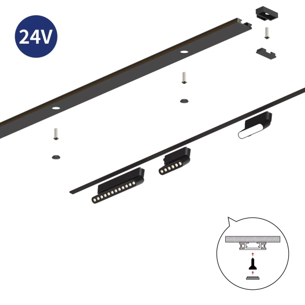 Трековый магнитный св-к LEGO MAGNETIC H4 24V 6Wх2 110/°24° 3000К/4000K/6000К OSRAM |  Black 