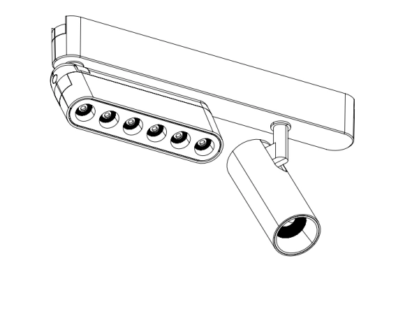 Трековый магнитный св-к LEGO MAGNETIC H4 24V 6Wх2 24° 3000К/4000K/6000К OSRAM |  Black 