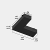 Угловой соединитель для шинопровода S25 2TRA | Black 60х60х10.5mm