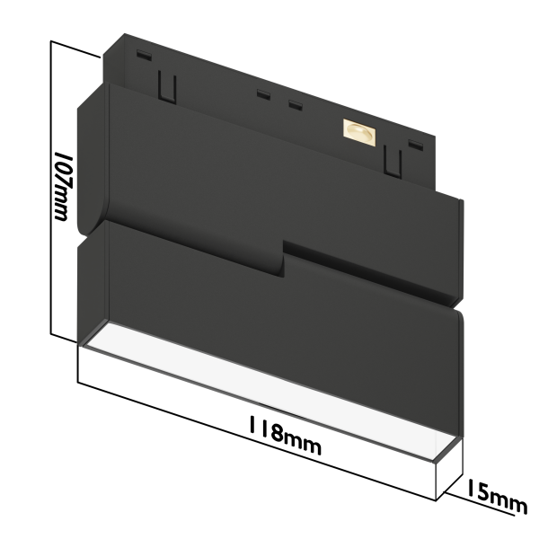 Светильник SPOT BLACK BOOK MAGNETIC S15 48V 6W 110° CRI90 OSRAM 3000K | Черный корпус L118хH100mm