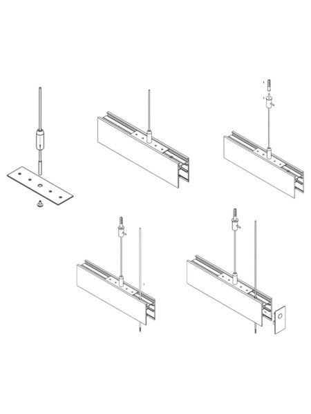 Потолочный подвес с креплением на трос S15 | Black