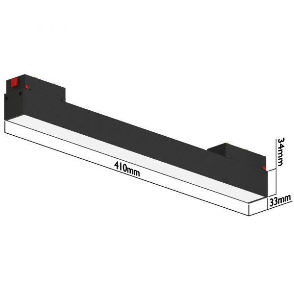 Светильник светодиодный линейный LINER S39 T33 20W 4000K, Black OPAL L410x34x58mm