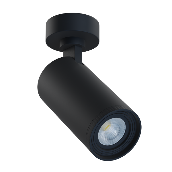 Накладной светодиодный светильник CITY ZOOM 30W 4000K CRI85 Угол света 10°- 60° BLACK Ø80x155mm