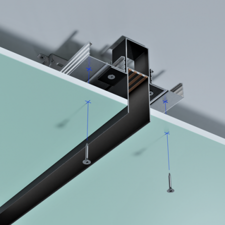 Трек черный MAGNETIC S25 220V шинопровод 2x контактный, Black 2000х32х57mm 