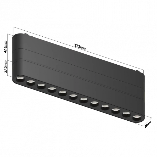 Cветильник BLACK BOOK MAGNETIC Н5 48V 12W 36° 4000K OSRAM | White 222х25х75mm