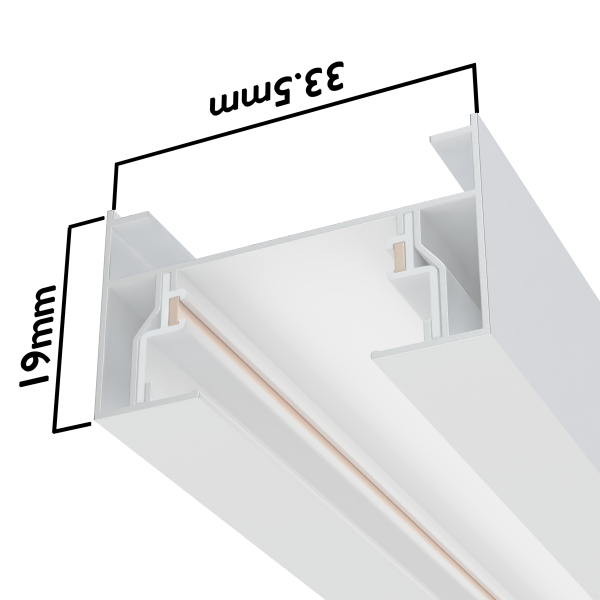 Трековая система серии CITY 2TRA | WHITE 1000x34x19mm | 220V