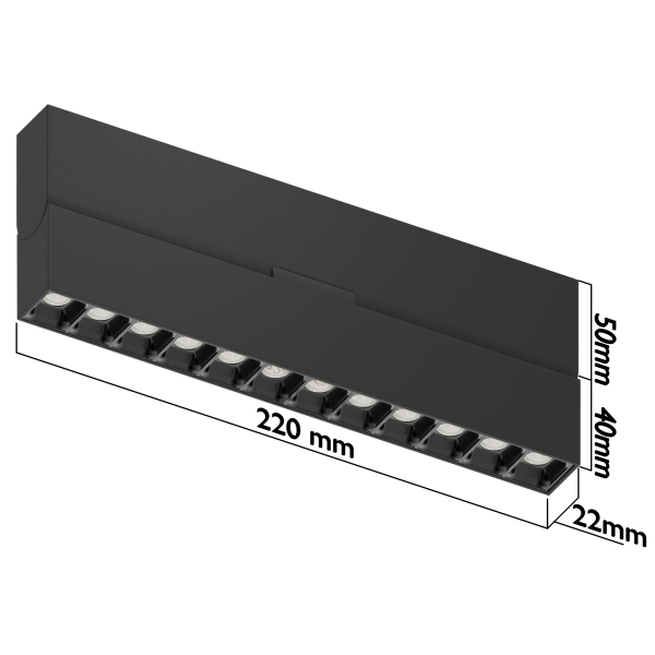 Светильник накладной светодиодный BLACK BOOK 12W OSRAM 36° WW/3000К Черный корпус | 220V