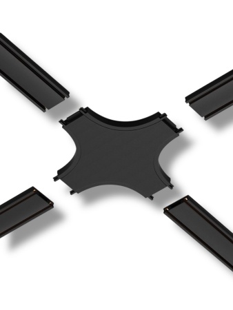 Х- соединитель потолок-потолок для шинопровода H5 Black