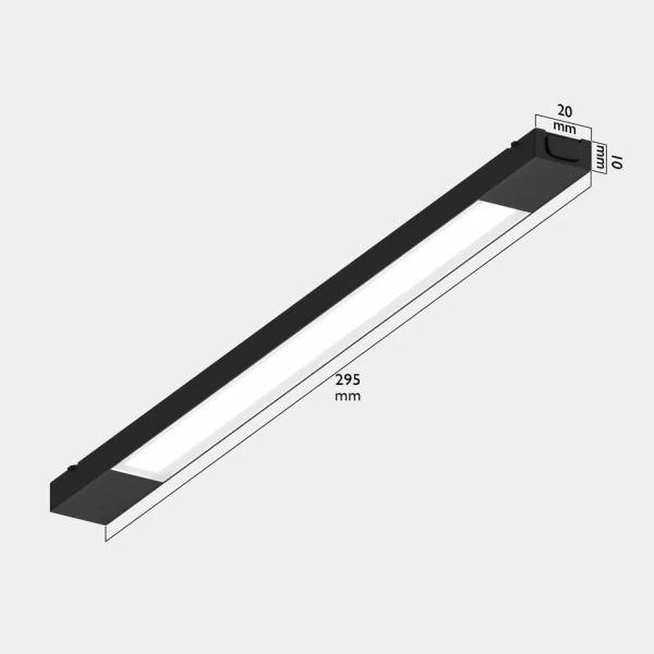Светильник LINER MAGNETIC S25 48V 10W 120° 3000K CRI90 OSRAM | Черный корпус L295mm