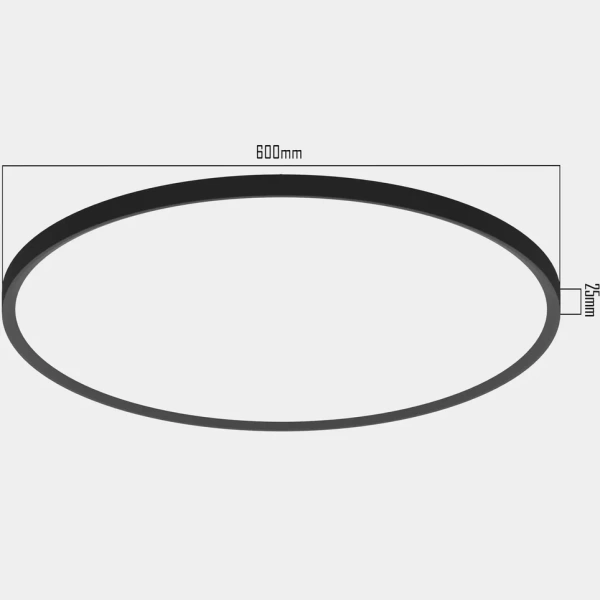Светильник накладной RONDO 60W D600х25mm 4000K | Black