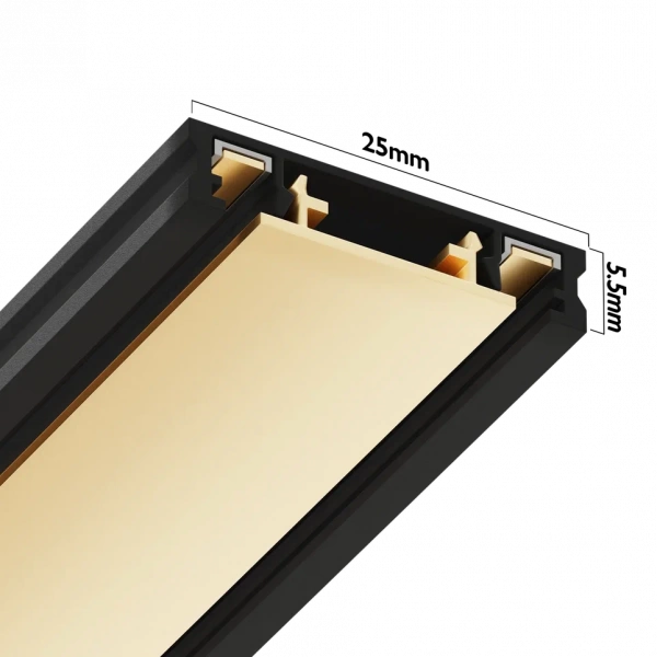 Трековая система накладная MAGNETIC H5 48V 2TRA BLACK/GOLD 2000x25x5.5mm