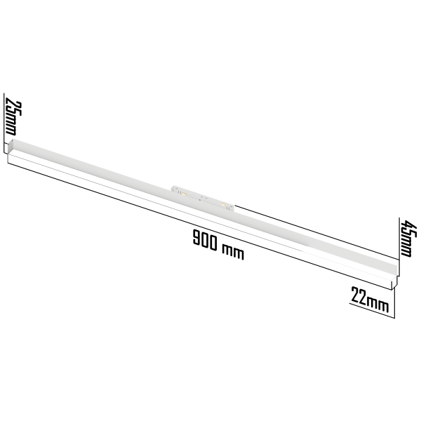 Светильник LINER MAGNETIC S20 48V 30W 120° 3000-6000K TRIX CRI90 OSRAM | Белый корпус L900mm