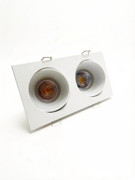 Светильник встраиваемый CITY DLW 2xMR16 WHITE | 170x90 (150x75)xH45mm Electroplating