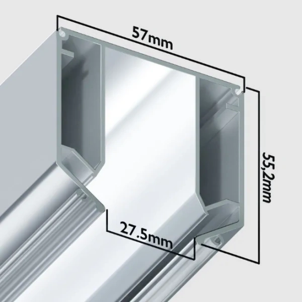 Профиль для натяжных потолков S20 | 58x55x1000mm