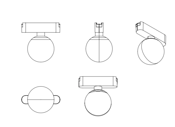 Трековый магнитный св-к BALL  MAGNETIC H4 24V 6W 120° 3000К/4000K/6000К OSRAM | Black Ø80х115mm
