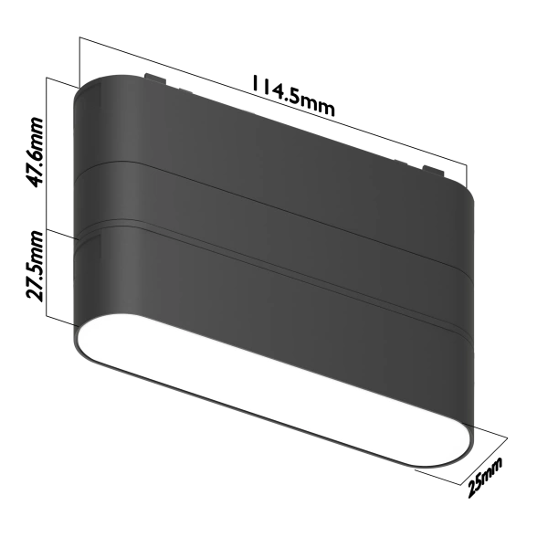 Светильник BLACK BOOK MAGNETIC Н5 48V 6W 120° 2400-6000K OSRAM | Black 115х25х75mm