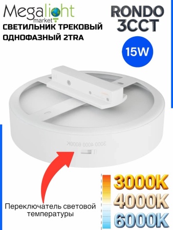 Светильник накладной RONDO 15W D143x30mm 3000К/4000K/6000К White