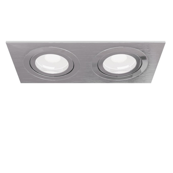 Светильник встраиваемый CITY DL X2 MR16 ALU CHROME | 172х92(75)x25mm