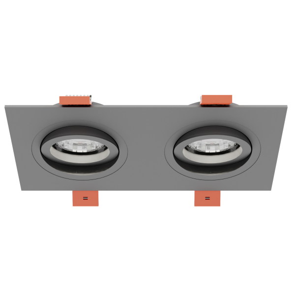 Светильник встраиваемый CITY DL X2 MR16 ALU CHROME | 172х92(75)x25mm