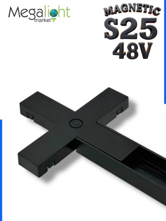 Х-соединитель для шинопровода S25 2TRA | Black 100х100х10.5mm