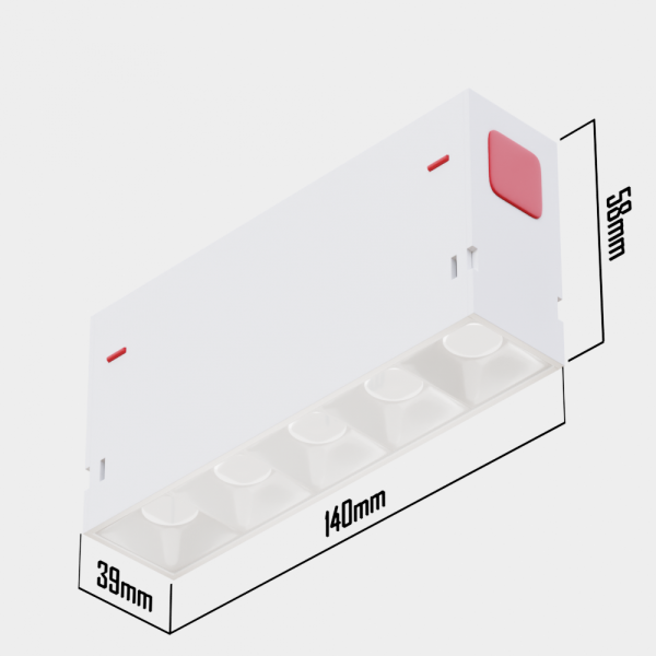 Светильник LINER S39 SMART DIM 10W 5х2W OSRAM 36° CRI90 3000K | White L138x34x58mm 220V