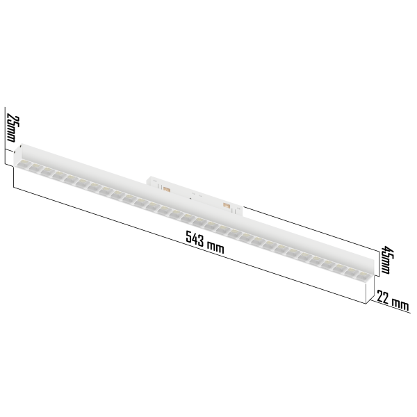 Светильник LINER BLACK MASK MAGNETIC S20 48V 30W 36° 3000-6000K TRIX CRI90 OSRAM | Белый корпус