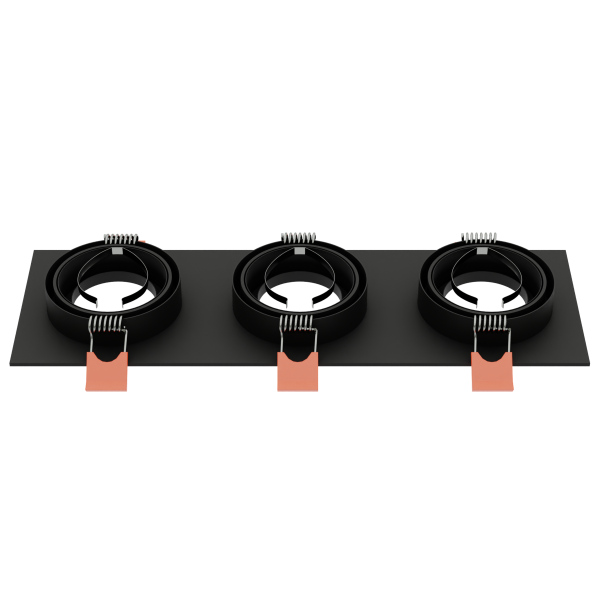 Светильник встраиваемый CITY DL X3 MR16 ALU BLACK | 257х92(75)x25mm