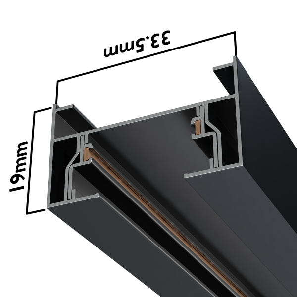 Трековая система серии CITY 2TRA | BLACK 3000x34x19mm | 220V