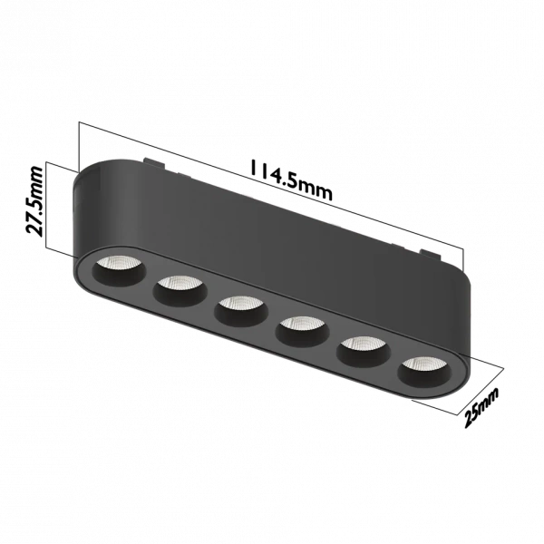 Светильник LINER BLACK MASK MAGNETIC Н5 48V 6W 24° 3000K OSRAM | White 115х25х25mm