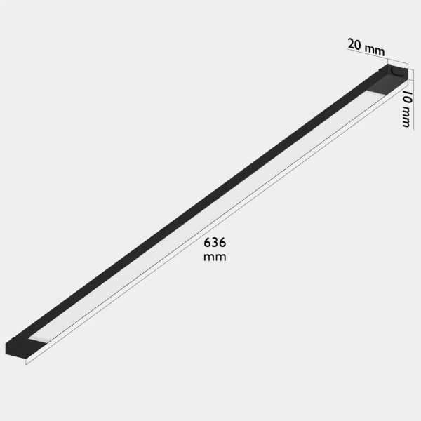 Светильник LINER MAGNETIC S25 48V 20W 120° 3000K CRI90 OSRAM | Черный корпус L636mm