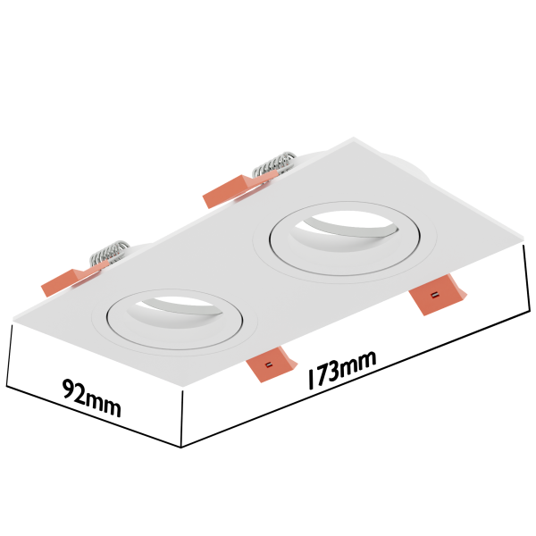 Светильник встраиваемый CITY DL X2 MR16 ALU WHITE | 172х92(75)x25mm