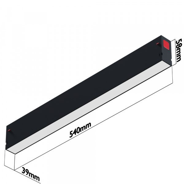 Светильник LINER S39 SMART DIM 30W OSRAM CRI90 TRIX 3000-6000K 120° | BLACK L540x34x58mm