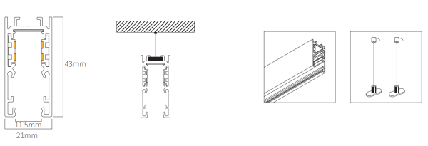 Потолочный подвес с креплением на трос S10